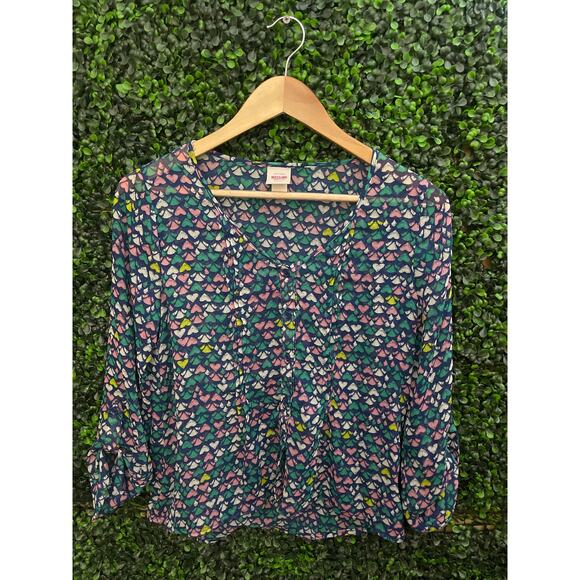 Mossimo, lightweight Blouse, hearts, Size S - Picture 1 of 7
